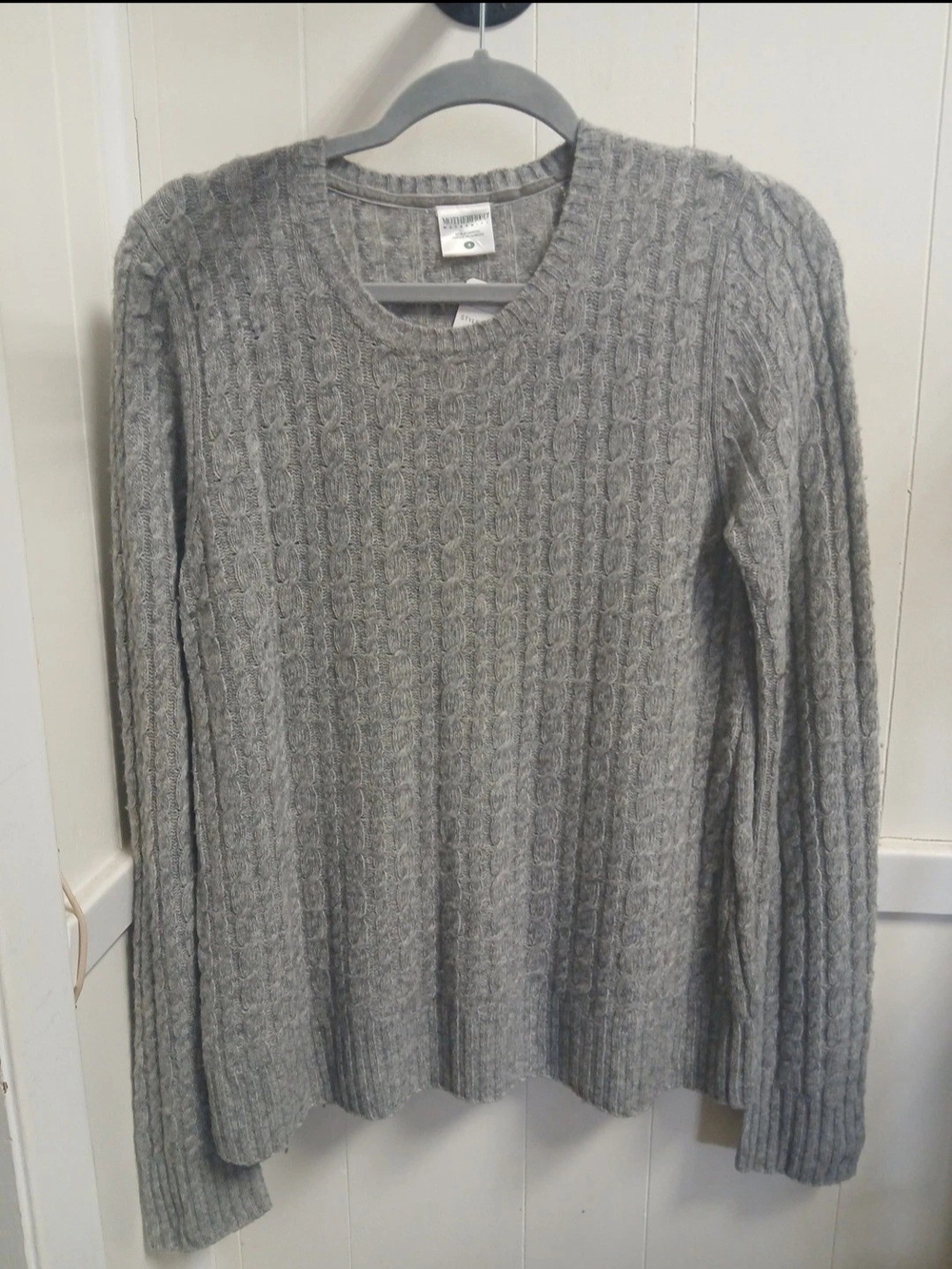 Motherhood Maternity Gray Cable Knit Sweater